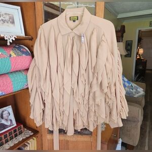 Fabulous Mocha Ruffled Blouse